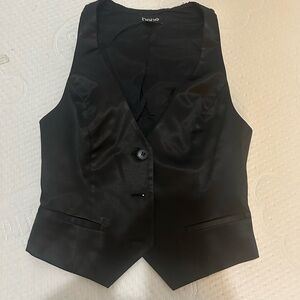 Bebe Sleek Black Satin Top